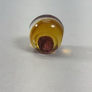 Vintage Murano Amber Glass Paperweight